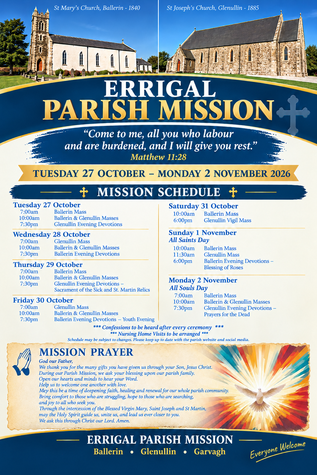 Errigal Parish Mission programme poster